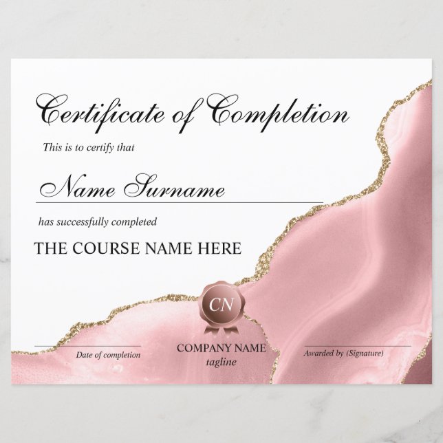 Lámina Finalización del curso de entrega de certificados  (Anverso)