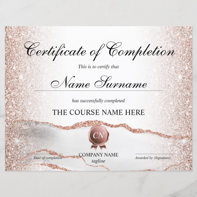 Lámina Finalización del curso de entrega de certificados  (Anverso)