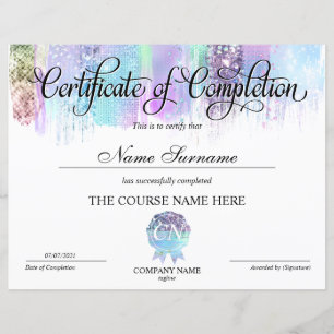 Lámina Finalización del curso de entrega de certificados