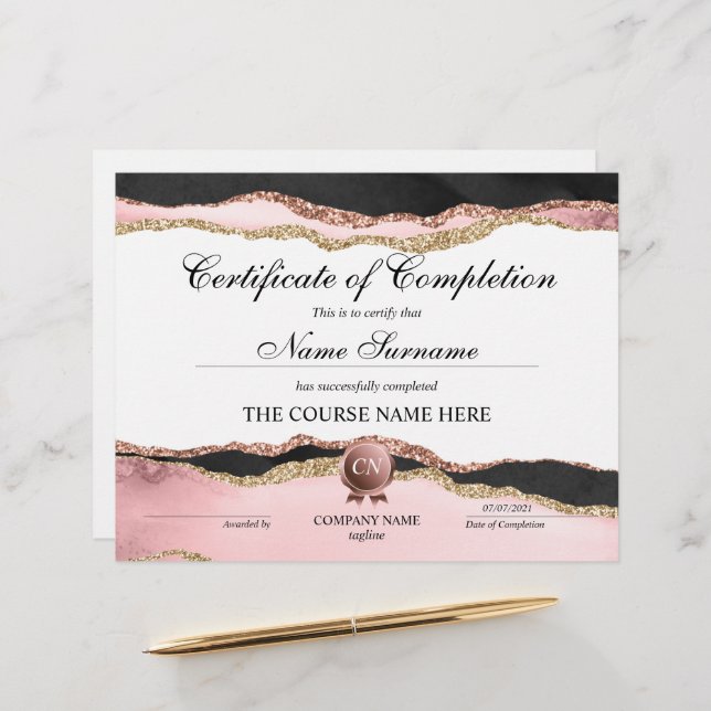 Lámina Finalización del curso de entrega de certificados  (Anverso/Reverso In Situ)