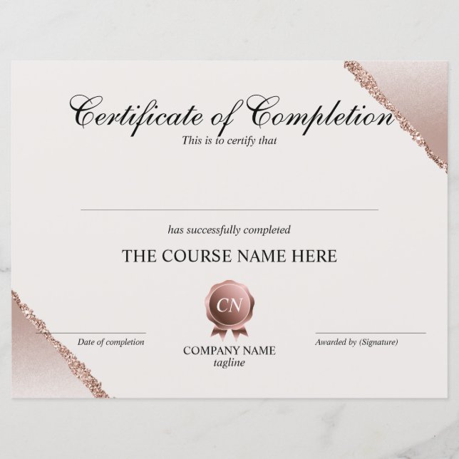 Lámina Finalización del curso de entrega de certificados  (Anverso)