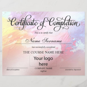 Lámina Finalización del curso de entrega de certificados 