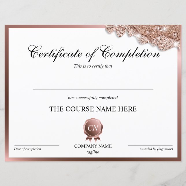 Lámina Finalización del curso de entrega de certificados  (Anverso)