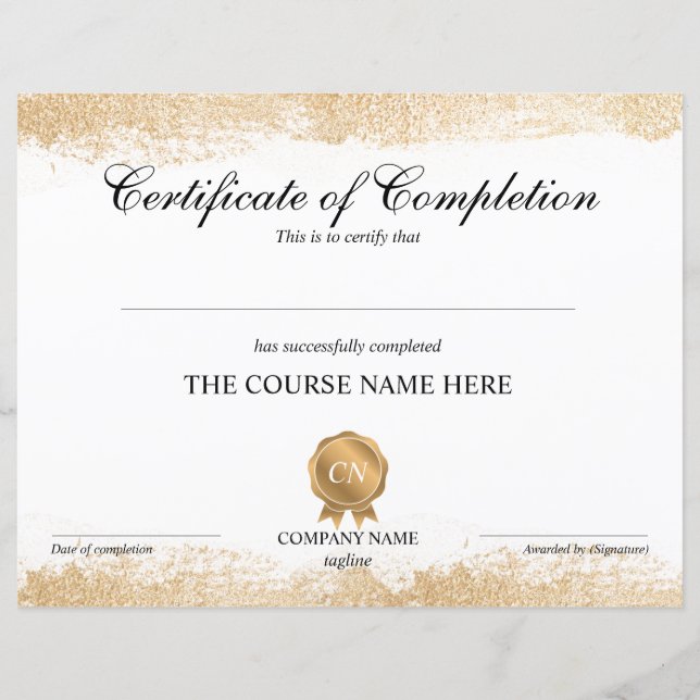 Lámina Finalización del curso de entrega de certificados  (Anverso)