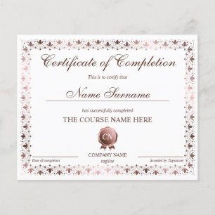 Lámina Finalización del curso de entrega de certificados 