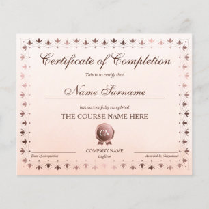 Lámina Finalización del curso de entrega de certificados