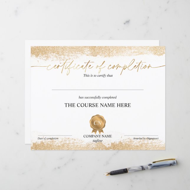 Lámina Finalización del curso de entrega de certificados  (Anverso/Reverso In Situ)