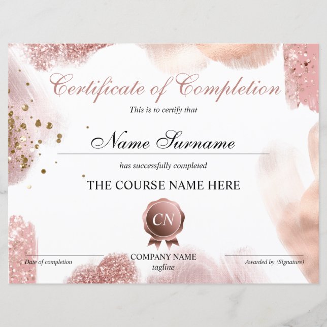 Lámina Finalización del curso de entrega de certificados  (Anverso)