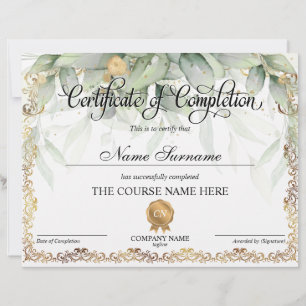 Lámina Finalización del curso de entrega de certificados