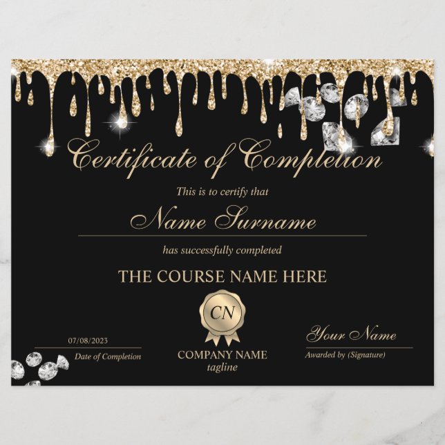 Lámina Finalización del curso de entrega de certificados  (Anverso)