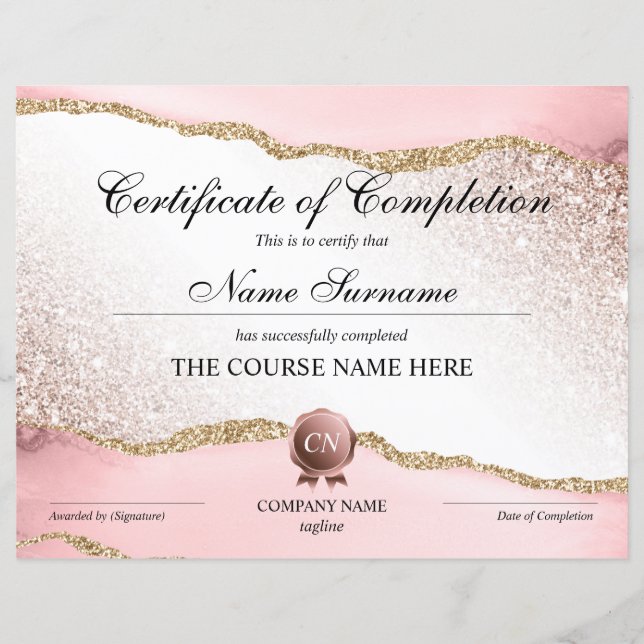 Lámina Finalización del curso de entrega de certificados  (Anverso)