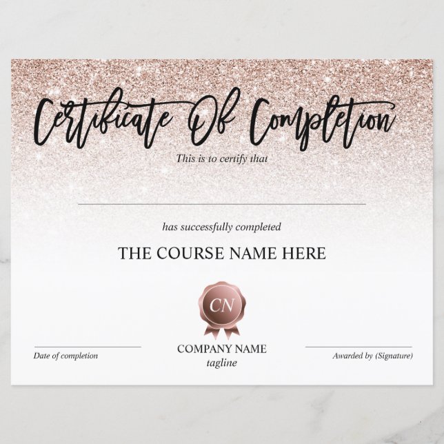 Lámina Finalización del curso de entrega de certificados  (Anverso)