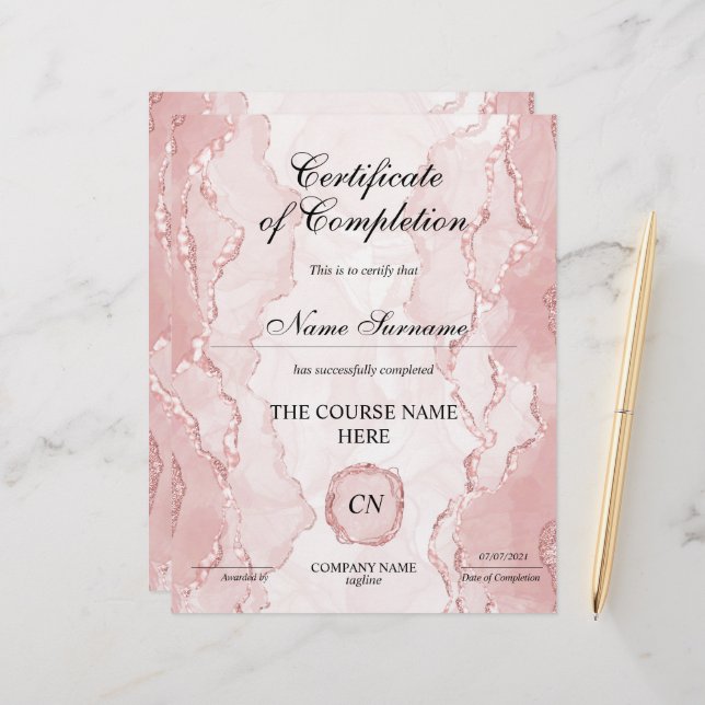 Lámina Finalización del curso de entrega de certificados  (Anverso/Reverso In Situ)