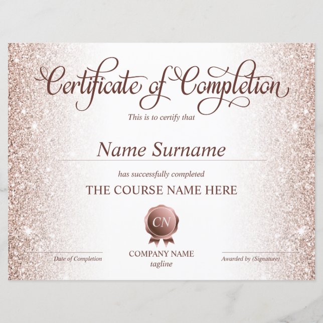 Lámina Finalización del curso de entrega de certificados  (Anverso)