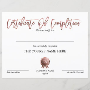 Lámina Finalización del curso de entrega de certificados 