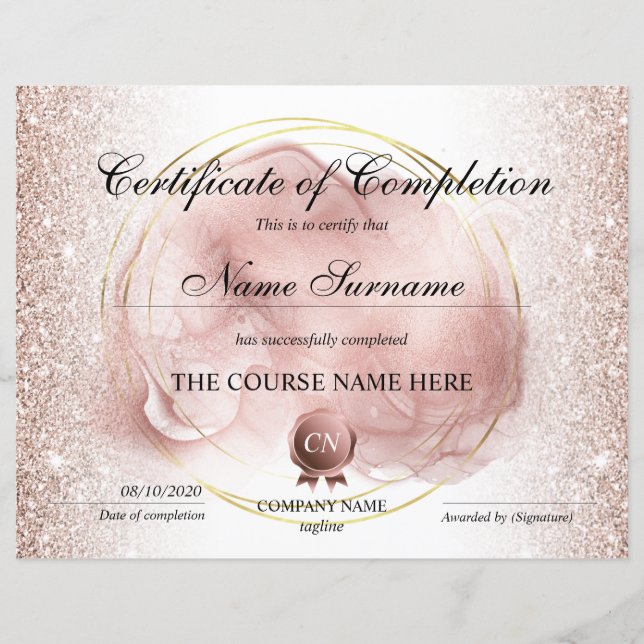 Lámina Finalización del curso de entrega de certificados  (Anverso)