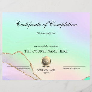 Lámina Finalización del curso de entrega de certificados 