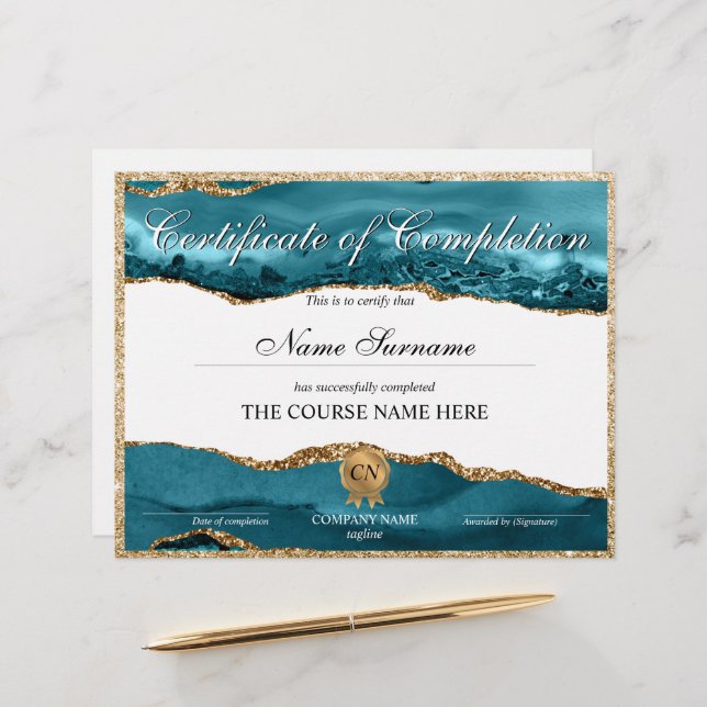 Lámina Finalización del curso de entrega de certificados  (Anverso/Reverso In Situ)