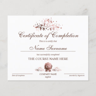 Lámina Finalización del curso de entrega de certificados 