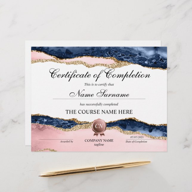 Lámina Finalización del curso de entrega de certificados  (Anverso/Reverso In Situ)