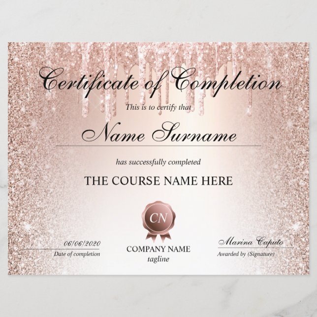 Lámina Finalización del curso de entrega de certificados  (Anverso)