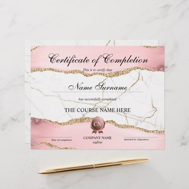 Lámina Finalización del curso de entrega de certificados  (Anverso/Reverso In Situ)