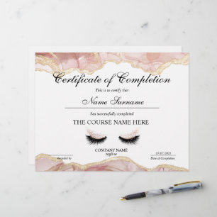 Lámina Finalización del curso de entrega de certificados