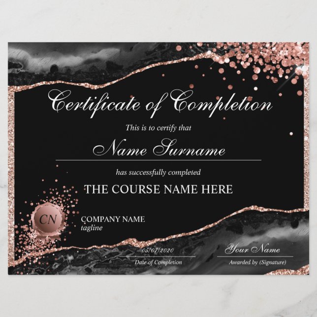 Lámina Finalización del curso de entrega de certificados  (Anverso)