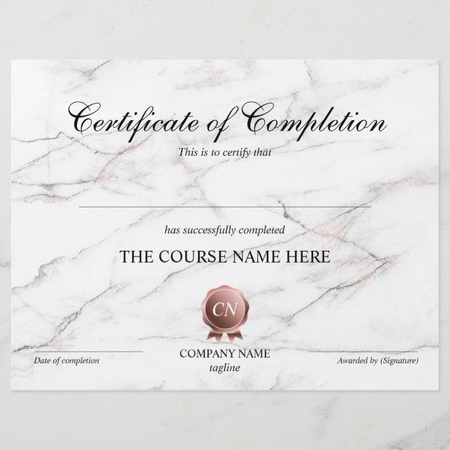 Lámina Finalización del curso de entrega de certificados  (Anverso)