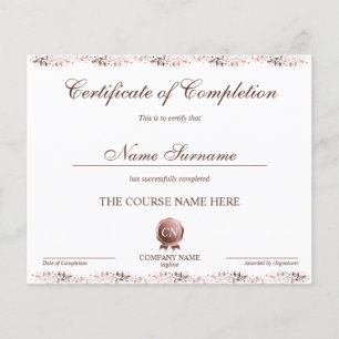 Lámina Finalización del curso de entrega de certificados 