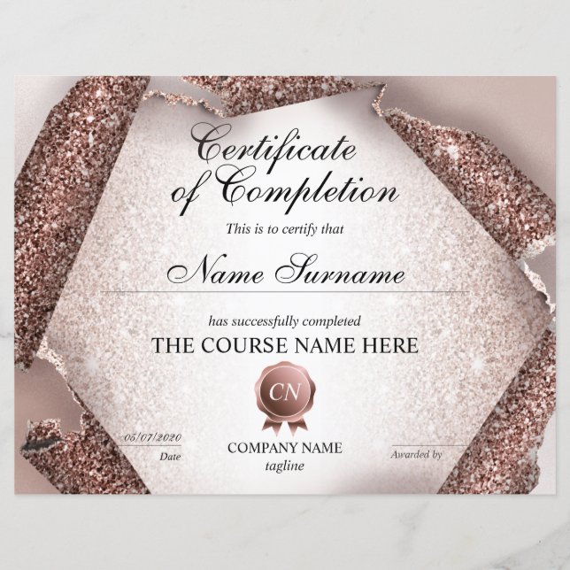 Lámina Finalización del curso de entrega de certificados  (Anverso)