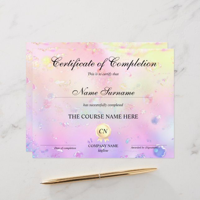 Lámina Finalización del curso de entrega de certificados  (Anverso/Reverso In Situ)