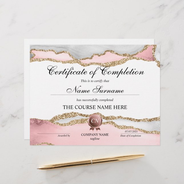 Lámina Finalización del curso de entrega de certificados  (Anverso/Reverso In Situ)