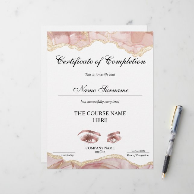 Lámina Finalización del curso de entrega de certificados  (Anverso/Reverso In Situ)