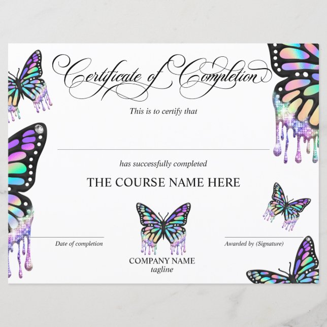 Lámina Finalización del curso de entrega de certificados  (Anverso)