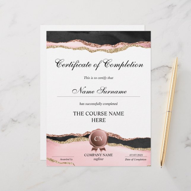 Lámina Finalización del curso de entrega de certificados  (Anverso/Reverso In Situ)