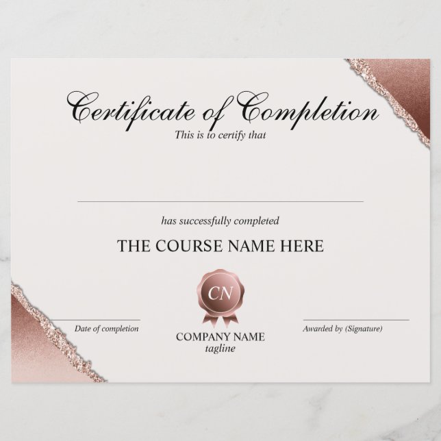 Lámina Finalización del curso de entrega de certificados  (Anverso)