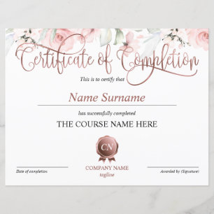 Lámina Finalización del curso de entrega de certificados 