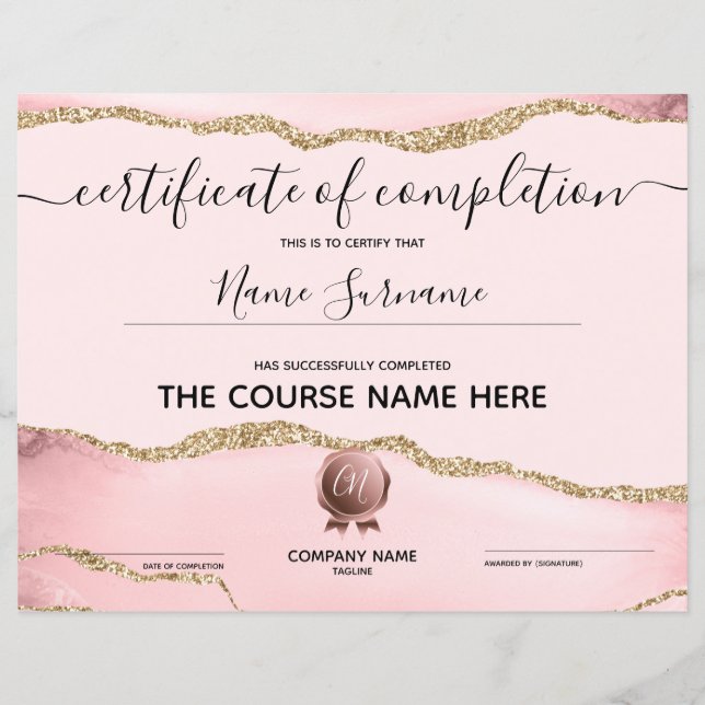 Lámina Finalización del curso de entrega de certificados  (Anverso)