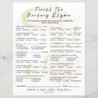 Lámina Finalizar el juego de Baby Shower Nursery Rhyme