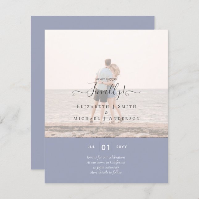 Lámina ¡Finalmente estamos comprometidos! FOTO DE INVITAC (Anverso / Reverso)