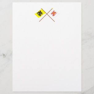 Lámina Flags de Flandes cruzadas y Limburg