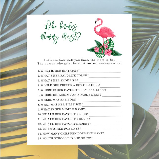 Lámina Flamingo acuarela - Quién conoce mejor a mamá (Subido por el creador)