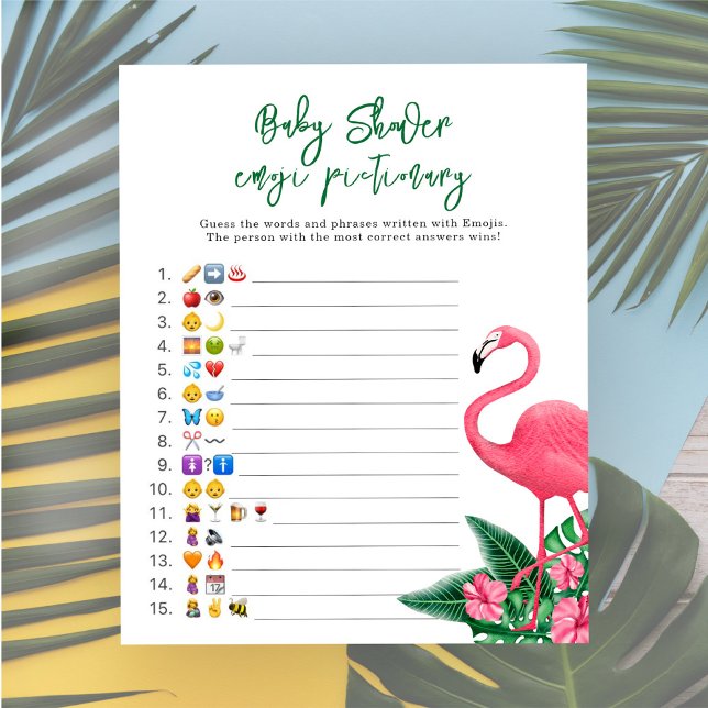Lámina Flamingo - juego de imágenes de Emoji ducha bebé (Subido por el creador)