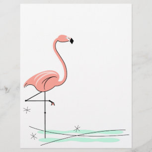 Lámina Flamingo Ocean Letterhead
