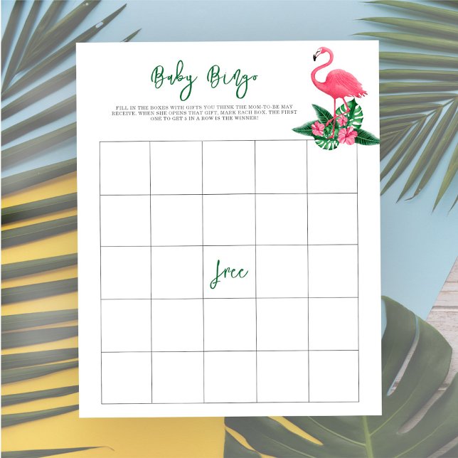 Lámina Flamingo rosa ducha de bebé - Juego de bingo para  (Subido por el creador)