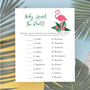 Lámina Flamingo rosa - Juego de bebé alrededor del mundo