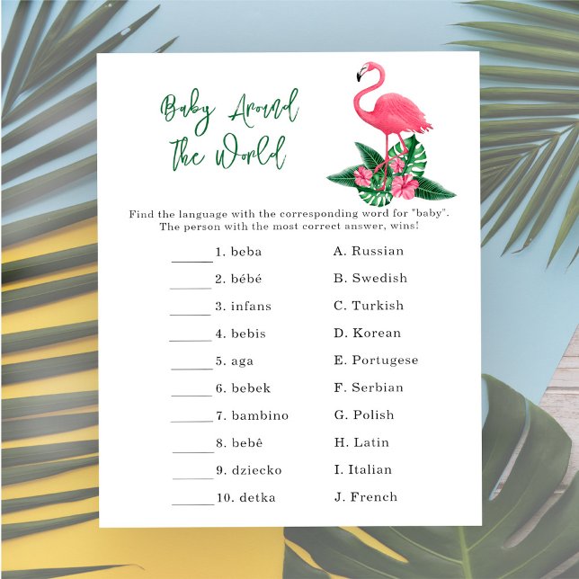 Lámina Flamingo rosa - Juego de bebé alrededor del mundo (Subido por el creador)