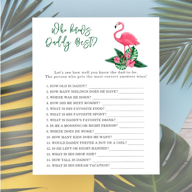 Lámina Flamingo rosa - Juego que mejor conoce a papá (Subido por el creador)