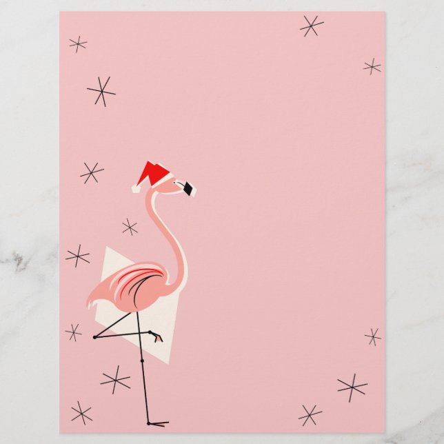Lámina Flamingo Santa Pink (Anverso)